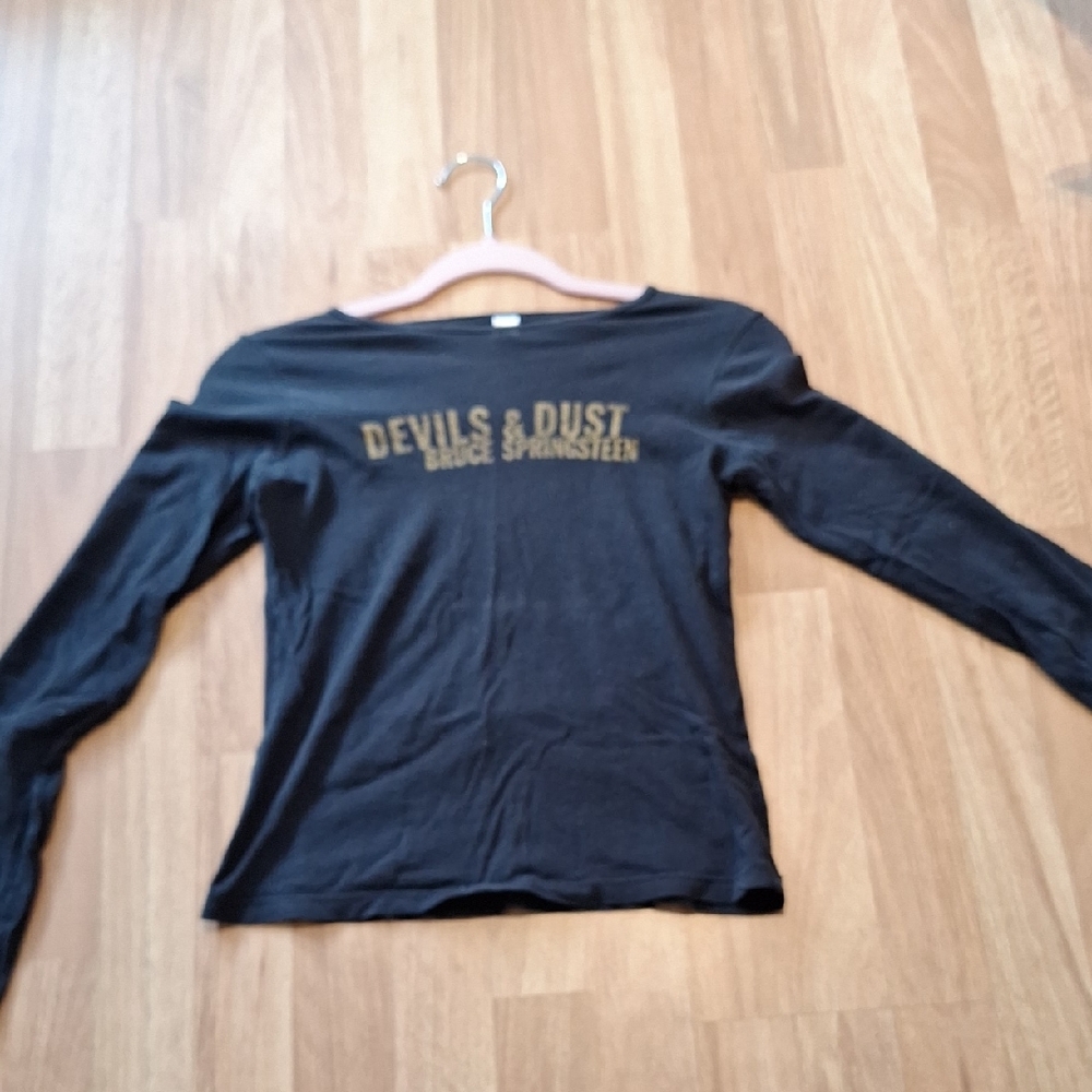 Devils & Dust Black Long Sleeve Tee.  Bruce SPRINGSTEEN. SMALL. LIME XS